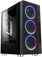 Rampage 32839 Számítógépház - carisma mesh (fekete; ablakos; atx; alsó táp; 4x120mm; 1xusb3.0 + 2xusb2.0, i/o; porszűrő) kép