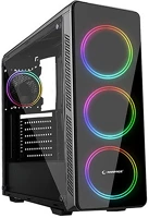 Rampage 34556 Számítógépház - escape tempered glass (fekete; atx; alsó táp; 1xusb3.0 + 2xusb2.0, i/o; porszűrő) kép