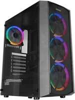 Rampage 34762 Everest flat mesh rgb tempered glass black kép