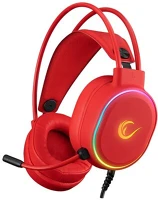 Rampage 35132 Fejhallgató - rogue (7.1, mikrofon, usb, hangerőszabályzó, nagy-párnás, piros, led) kép