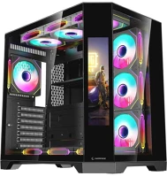 Rampage 42671 Nova rgb tempered glass black kép