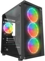 Rampage 42818 számítógépház - vega v2 (fekete; üveg; matx; alsó táp; 4x120mm rgb kép