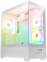 Rampage 42820 számítógépház - calibre (fehér; üveg; matx; alsó táp; 3x120mm rgb kép