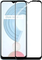 Realme HU9111201936737 C21 üvegfólia - fekete tokbarát slim 3d üvegfólia kép