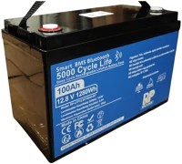 Realpower RP-LFP12.8V100AH-BT Rp 12v 100ah lítium vasfoszfát (lifepo4) akkumulátor / bluetooth, kemping kép