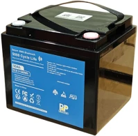 Realpower RP-LFP12.8V50AH-BT Rp 12v 50ah lítium vasfoszfát (lifepo4) akkumulátor / bluetooth, kemping kép