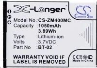 Realpower ZM400MC Zoom bt-02 3.7v 1050mah utángyártott akku li-ion kép