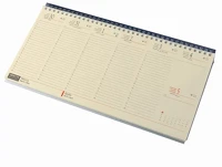 Realsystem 23.0901903 Asztali naptár kép nélküli  fekvő sárga lapos kék 2026. kép