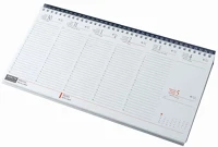 Realsystem 23.0902303 Asztali naptár kép nélküli  fekvő fehér lapos kék 2026. kép