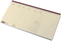 Realsystem 23.0902412 Asztali naptár kép nélküli  fekvő sárga lapos blokktömbös bordó 2026. kép