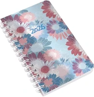 Realsystem 23.09403 Zsebnaptár  sp3 spirál mini 78x128mm heti fehér lapos virágok 2026. kép