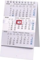 Realsystem 23.09419 Speditőr naptár  álló asztali mini 3 havi fehér lapos 2026. kép