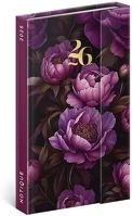 Realsystem 23.09865 130x210mm heti sárga lapos purple flowers 2026 kép