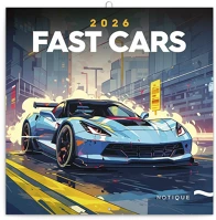 Realsystem 6097-FC Lemeznaptár  300x300mm fast cars 2026. kép