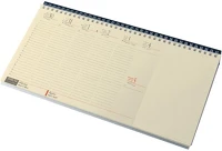 Realsystem 7942-11 2025  fekvő sárga papíros blokktömbös fekete asztali naptár kép