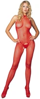 Red H05LEGAV00066 728509 seamless fishnet halter bodystocking o/s kép