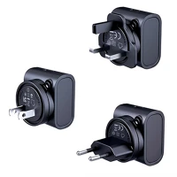 Remax RP-U192 Utazó töltő type-c aljzat (30w, pd gyorstöltő, gan, eu, uk, us) fekete kép