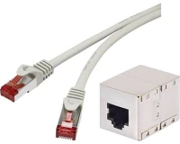 Renkforce RF-3829278 Rj45 hálózat hosszabbítókábel cat 6a s/ftp 3.00 m szürke védővel kép