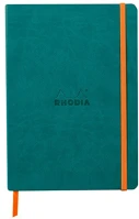 Rhodia 117442C Napló clairefontaine rama a/5 80 lapos ponthálós puha fedeles, gumis, pávakék kép