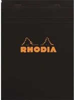 Rhodia 162009C Jegyzettömb clairefontaine  black a/5 80 lapos kockás kép