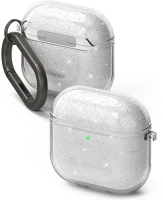 Ringke FD8800274964495 Airpods 4 tartó:  air glitter átlátszó tok, karabinerrel kép