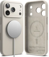 Ringke FD8800328811164 Telefontok iphone 17 pro -  silicone magnetic magsafe - bézs hátlap tok kép