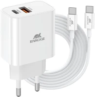 Rivacase PS4102 WD4 EU rivapower  wall charger pd20w + qc3.0, usb-a + usb-c, with usb-c/usb-c cable white kép