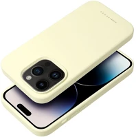 Roar SS98507 Apple iphone 15 pro prémium szilikon tok velúr béléssel, világossárga kép