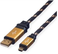 Roline 11.02.8823-10 Kábel usb 2.0 a - mini b usb (5pin), 3m , fekete-arany kép