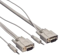 Roline 11.04.5153-20 Vga + 3.5mm jack (apa - apa) kábel 3m - bézs kép