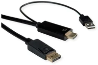 Roline 11.04.5992-10 Kábel hdmi - displayport 1.2 4k@60hz (hdmi forrás) m/m,   2m, fekete kép