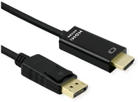 Roline 11.04.5996-10 Kábel displayport 1.2 dp - hdmi (uhdtv) 4k@60hz, m/m, 2m, fekete kép