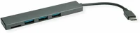 Roline 14.02.5051-10 Adapter usb 3.2 type-c - 3x usb, 1x card kép