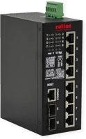 Roline 21.13.1131-1 Ipari switch, gigabit ethernet 10x rj-45, l2, poe+, 240w kép