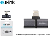 S-link 2XLIGHTNING Átalakító - sl-ta30m (bemenet: lightning, kimenet: 2xlightning, iphone töltés és fejhallgató, fém, szürke) kép