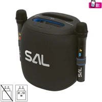 Sal PARCUBE boombox, 100 w, 2db vezeték nélküli mikrofon, 5db hangszóró, led kép