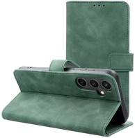 Samsung 104644 galaxy s23 fe flip/oldalra nyíló műbőr tok kártyatartó résszel, zöld kép