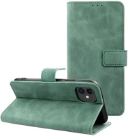Samsung 105804 galaxy s25+ flip/oldalra nyíló műbőr tok kártyatartó résszel, zöld kép
