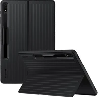 Samsung 12.4 SM-X800 / X806 műanyag hátlap védőtok, dupla rétegű, gumírozott, stand, fekete, gyári kép