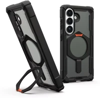 Samsung 214524114097 galaxy s26 magsafe tok megerősített peremmel, kitámasztóval, black/orange kép