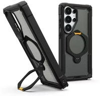 Samsung 214525114040 galaxy s26 ultra magsafe tok megerősített peremmel, kitámasztóval, black kép