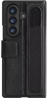 Samsung 57983126249 galaxy z fold 7 bőr mágneses oldalra nyíló tok, s pen tartóval, fekete kép