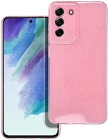 Samsung 90839 Clear 2mm  galaxy s21 fe csillámos tok, rózsaszín kép