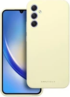 Samsung 98516 Roar  galaxy a34 5g prémium szilikon tok velúr béléssel, világossárga kép