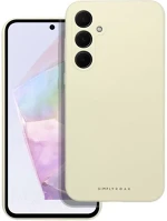 Samsung 98547 Roar  galaxy a35 5g prémium szilikon tok velúr béléssel, világossárga kép
