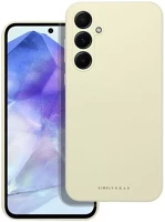 Samsung 98548 Roar  galaxy a55 5g prémium szilikon tok velúr béléssel, világossárga kép