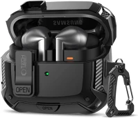 Samsung BUDS3 / 3 FE / 3 Buds tartó: tech- protect carbonox - fekete, ütésálló kép