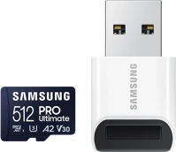 Samsung CLASS10, R200/W130 microsd kártya - 512gb mb-my512sb/ww (pro ultimate kártyaolvasóval kép