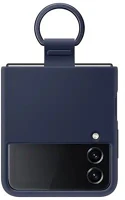 Samsung EF-PF721TN Ef-pf721tn navy silicone cover with ring / z flip4 kép