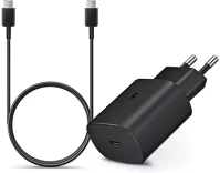 Samsung EP-DA705BBE, FEKETE gyári hálózati töltő adapter 25W, USB-C bemenet, 1 m-es Type-C kábel kép